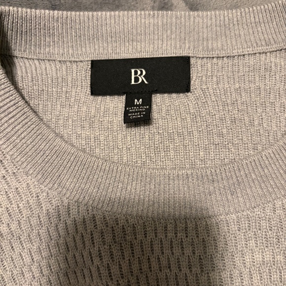 Banana Republic Men's Textured Grey Crewneck Sweater Size M Brand New - Picture 4 of 4